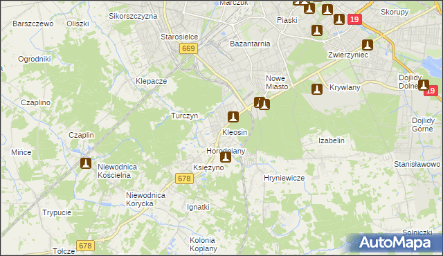 mapa Kleosin, Kleosin na mapie Targeo