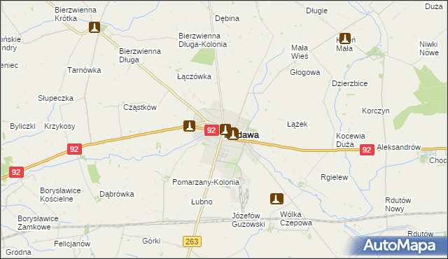 mapa Kłodawa powiat kolski, Kłodawa powiat kolski na mapie Targeo