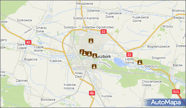 mapa Kluczbork, Kluczbork na mapie Targeo