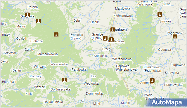 mapa Kobielnik, Kobielnik na mapie Targeo