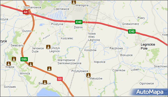 mapa Koiszków, Koiszków na mapie Targeo
