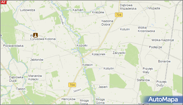 mapa Kołacinek, Kołacinek na mapie Targeo