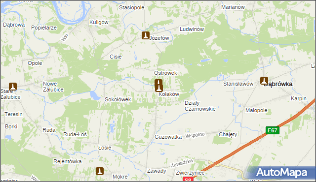 mapa Kołaków, Kołaków na mapie Targeo