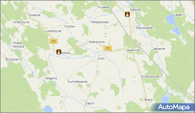 mapa Koło gmina Brody, Koło gmina Brody na mapie Targeo