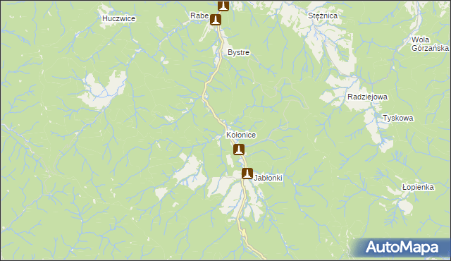 mapa Kołonice, Kołonice na mapie Targeo