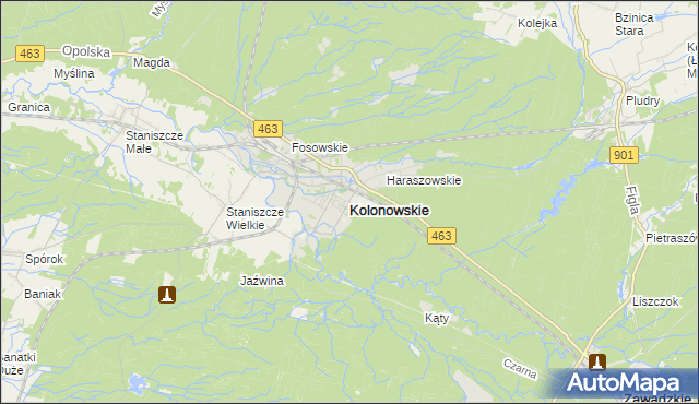 mapa Kolonowskie, Kolonowskie na mapie Targeo