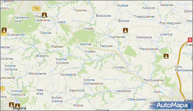 mapa Konary-Kolonia, Konary-Kolonia na mapie Targeo