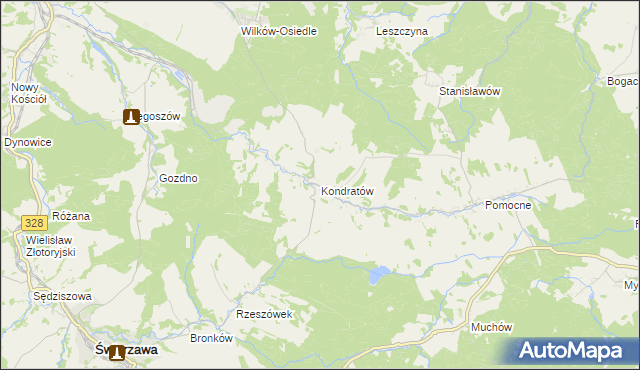 mapa Kondratów, Kondratów na mapie Targeo