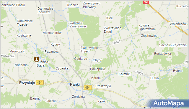 mapa Konieczki gmina Panki, Konieczki gmina Panki na mapie Targeo