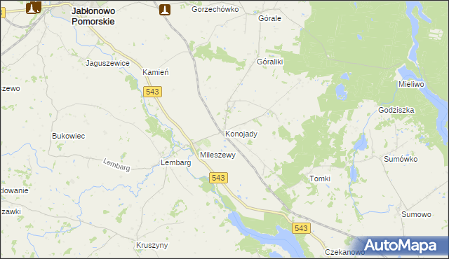 mapa Konojady, Konojady na mapie Targeo