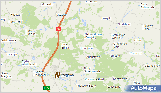 mapa Konotopa gmina Strzegowo, Konotopa gmina Strzegowo na mapie Targeo