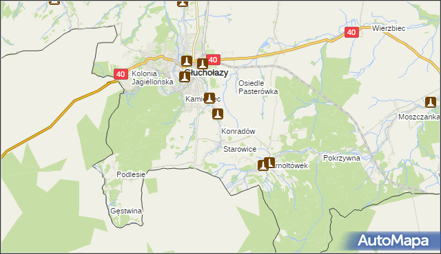 mapa Konradów gmina Głuchołazy, Konradów gmina Głuchołazy na mapie Targeo