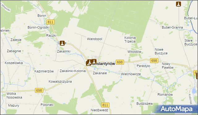 mapa Konstantynów-Kolonia, Konstantynów-Kolonia na mapie Targeo