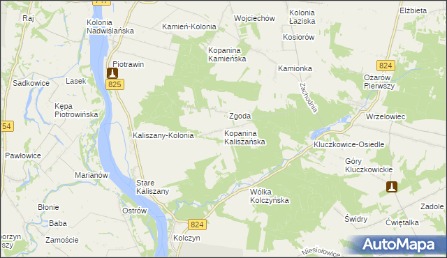 mapa Kopanina Kaliszańska, Kopanina Kaliszańska na mapie Targeo