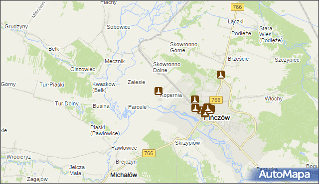 mapa Kopernia, Kopernia na mapie Targeo