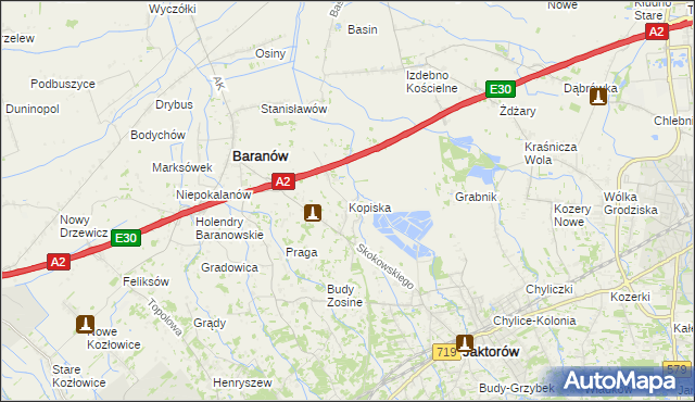 mapa Kopiska, Kopiska na mapie Targeo