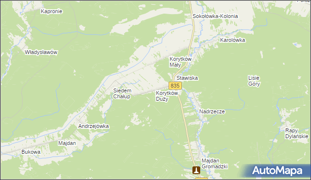 mapa Korytków Duży, Korytków Duży na mapie Targeo