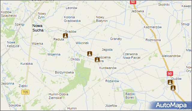 mapa Kościelna Góra, Kościelna Góra na mapie Targeo