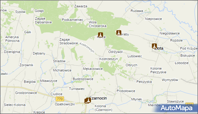 mapa Kostrzeszyn, Kostrzeszyn na mapie Targeo