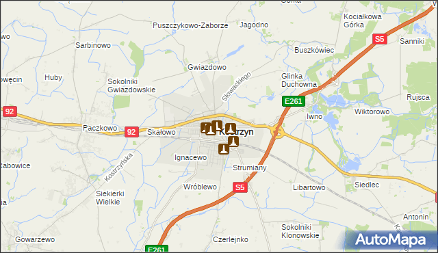 mapa Kostrzyn powiat poznański, Kostrzyn powiat poznański na mapie Targeo
