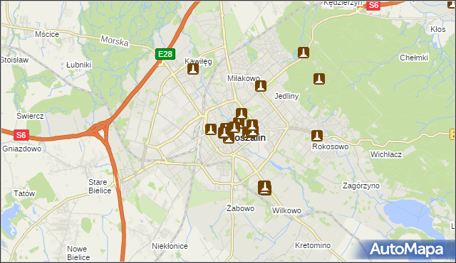 mapa Koszalina, Koszalin na mapie Targeo