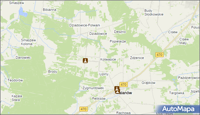 mapa Kotwasice, Kotwasice na mapie Targeo