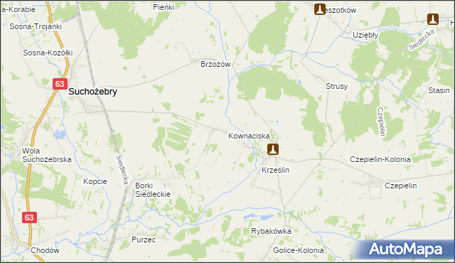 mapa Kownaciska, Kownaciska na mapie Targeo