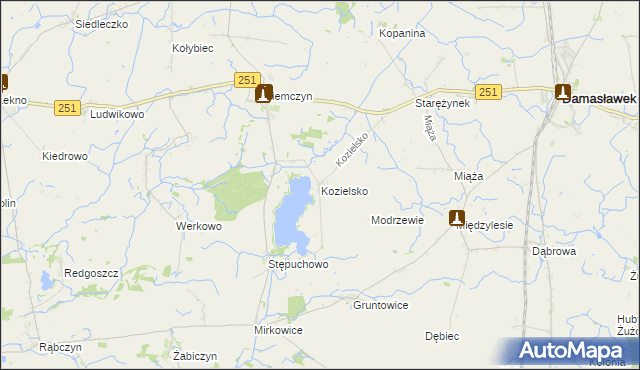 mapa Kozielsko, Kozielsko na mapie Targeo