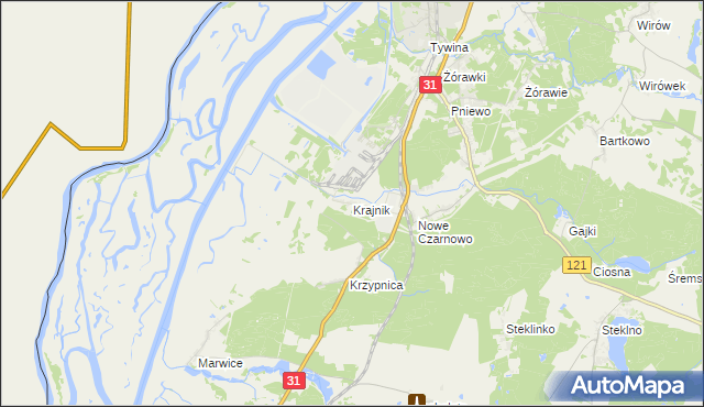 mapa Krajnik, Krajnik na mapie Targeo