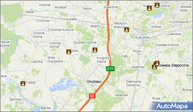 mapa Krogulcza Mokra, Krogulcza Mokra na mapie Targeo