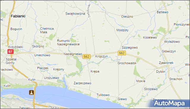 mapa Krojczyn, Krojczyn na mapie Targeo