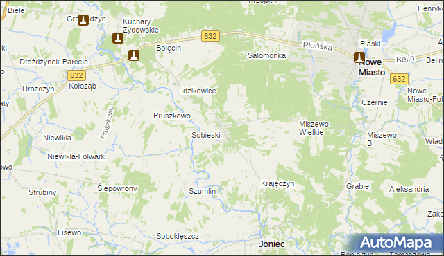 mapa Królewo gmina Joniec, Królewo gmina Joniec na mapie Targeo