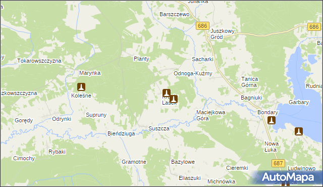 mapa Krugły Lasek, Krugły Lasek na mapie Targeo