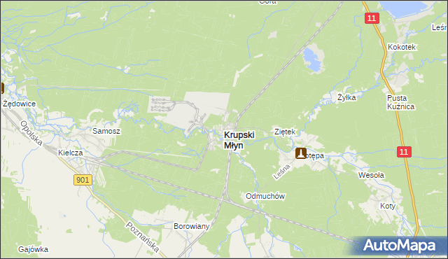 mapa Krupski Młyn, Krupski Młyn na mapie Targeo