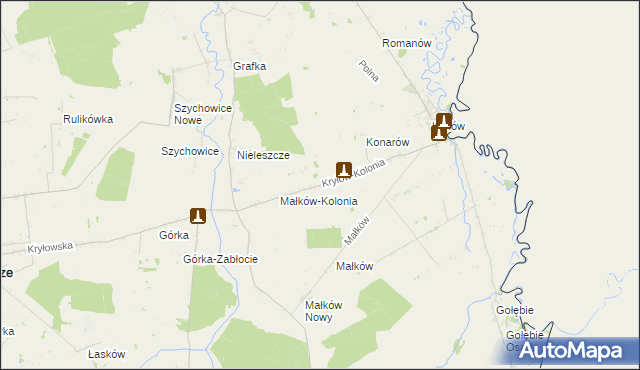 mapa Kryłów-Kolonia, Kryłów-Kolonia na mapie Targeo