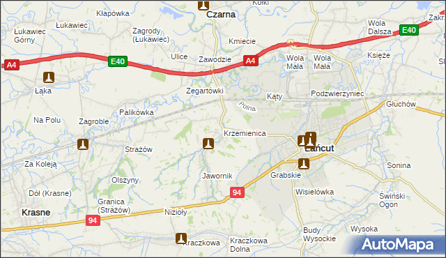 mapa Krzemienica gmina Czarna, Krzemienica gmina Czarna na mapie Targeo