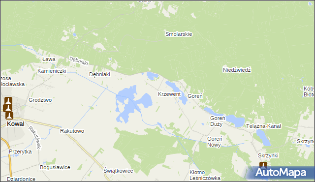 mapa Krzewent, Krzewent na mapie Targeo