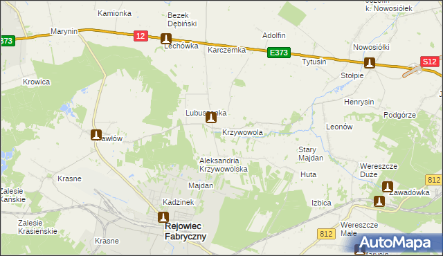 mapa Krzywowola, Krzywowola na mapie Targeo