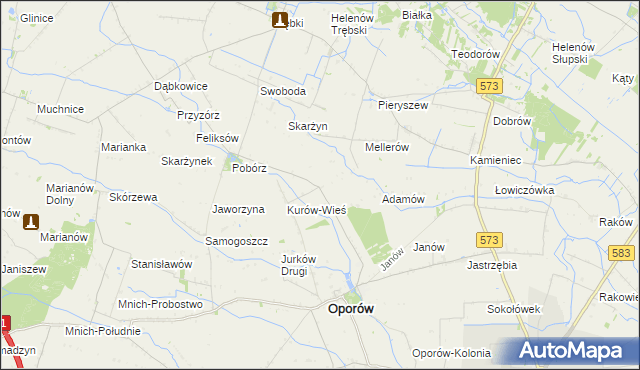 mapa Kurów-Parcel, Kurów-Parcel na mapie Targeo