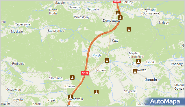 mapa Kutyły, Kutyły na mapie Targeo