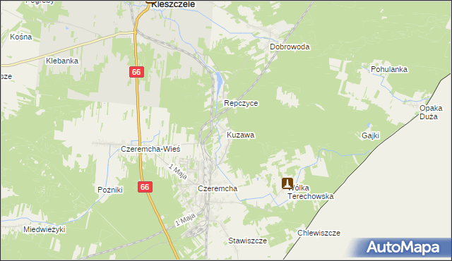 mapa Kuzawa, Kuzawa na mapie Targeo