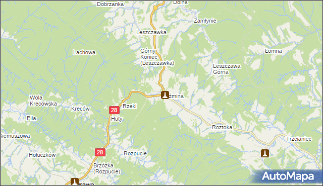 mapa Kuźmina, Kuźmina na mapie Targeo