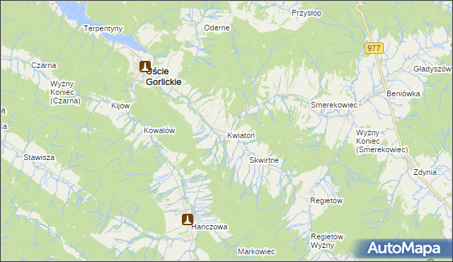 mapa Kwiatoń, Kwiatoń na mapie Targeo