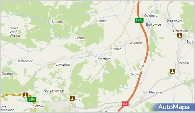 mapa Kwietniki, Kwietniki na mapie Targeo