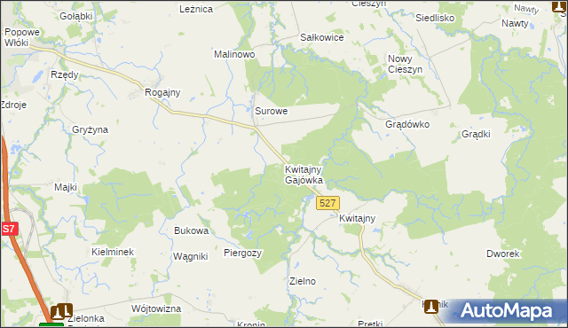 mapa Kwitajny Gajówka, Kwitajny Gajówka na mapie Targeo