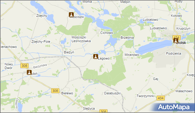 mapa Łagowo, Łagowo na mapie Targeo