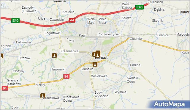 mapa Łańcut, Łańcut na mapie Targeo