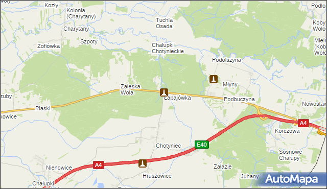 mapa Łapajówka gmina Radymno, Łapajówka gmina Radymno na mapie Targeo