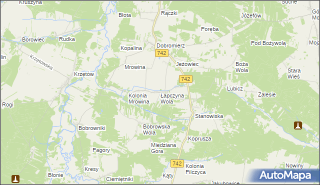 mapa Łapczyna Wola, Łapczyna Wola na mapie Targeo