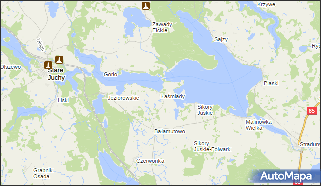 mapa Łaśmiady, Łaśmiady na mapie Targeo